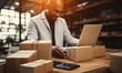 © trompinex - The warehouseman will dispatch the ordered goods to the customer. The goods just ordered from the e-shop will be dispatched to the customer on time.