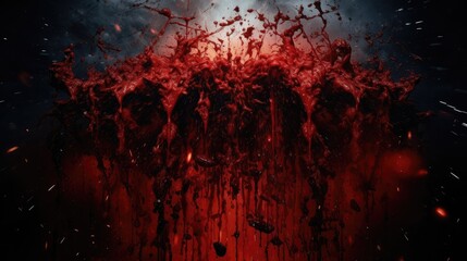 Fototapeta gory horror scene - blood liquid dripping as a frightening symbol of violence and terror