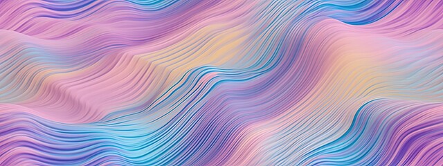 Wall Mural - Seamless Soft pastel holographic windswept sandy beach ripples aerial view background texture. summer opalescent pale rainbow desert sand dunes repeat pattern design.