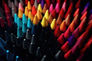 Poster - A vibrant collection of crayon sticks in various colors. Perfect for creative projects and educational materials.
