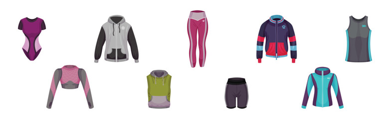 Poster - Woman Sportswear for Training and Workout Vector Set