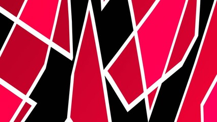 Poster - Abstract black background with geometric red and white shapes animation.