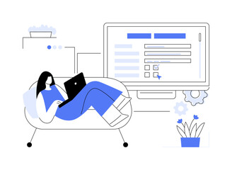 Poster - online survey abstract concept vector illustration.
