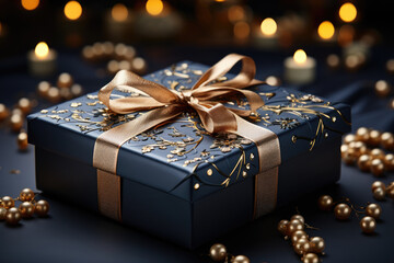 Sticker - A luxurious gift box with exquisite gold embossed design