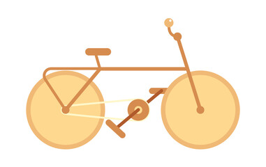 Poster - Sport bicycle semi flat colour vector object. Eco vehicle with wheels. Editable cartoon clip art icon on white background. Simple spot illustration for web graphic design