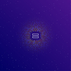Poster - a large white contour equals symbol in the center, surrounded by small dots. dots of different color