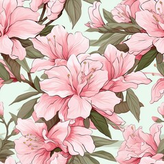 Aufkleber - Romantic Springtime Azaleas Pattern