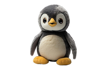 Wall Mural - stuffed penguin on white background