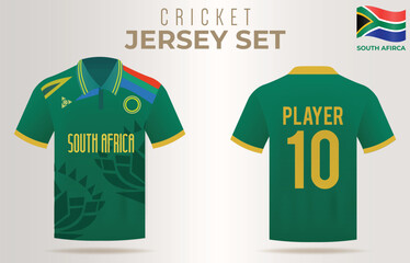 Wall Mural - Jersey for South Africa Cricket Team Front and Back view