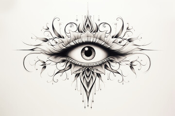 Eye Masons All-seeing Occult Tattoo Print Stamp Vintage