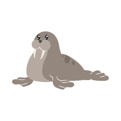 Sticker - arctic walrus illustration