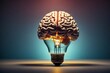 © Meeza - Concept of a brain and a light bulb, showing futuristic and technologically advanced image