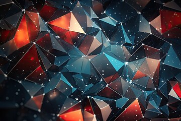 Abstract background featuring colorful triangles and stars,creating a vibrant and dynamic wallpaper