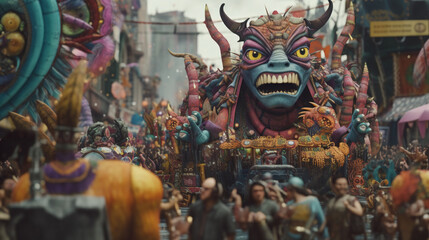 carnival masks on the carousel