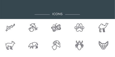 Poster - set of 10 outline web icons such as , vector icons for report, presentation, diagram, web design, mo