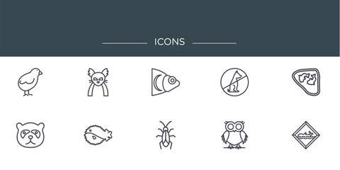 Poster - set of 10 outline web icons such as , vector icons for report, presentation, diagram, web design, mo