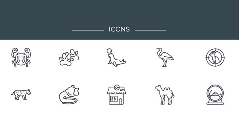 Poster - set of 10 outline web icons such as , vector icons for report, presentation, diagram, web design, mo