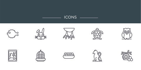 Poster - set of 10 outline web icons such as , vector icons for report, presentation, diagram, web design, mo
