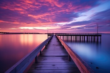  A serene dock stretching across calm waters