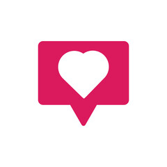 Poster - Like, heart, notification, social media icon. flat trendy style illustration on white background..eps