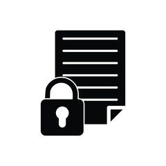 Poster - Secure document icon. File sign. Page with lock security flat symbol illustration on white background..eps