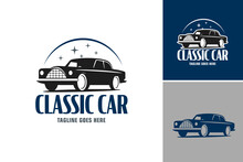 Classic Car Logo Template: This Design Asset Is Perfect For Creating Logos For Vintage Car Clubs, Restoration Shops, Auto Museums, Or Any Business Related To Classic Automobiles.
