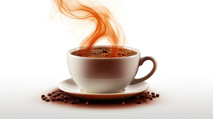 Wall Mural - Cup of hot beverage (coffee or tea). 