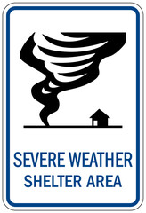 Canvas Print - Severe weather shelter sign and labels