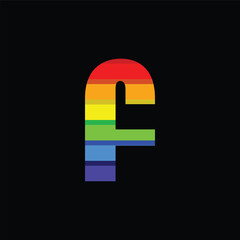 Wall Mural - Letter F Rainbow Color Logo Design Template Inspiration, Vector Illustration.
