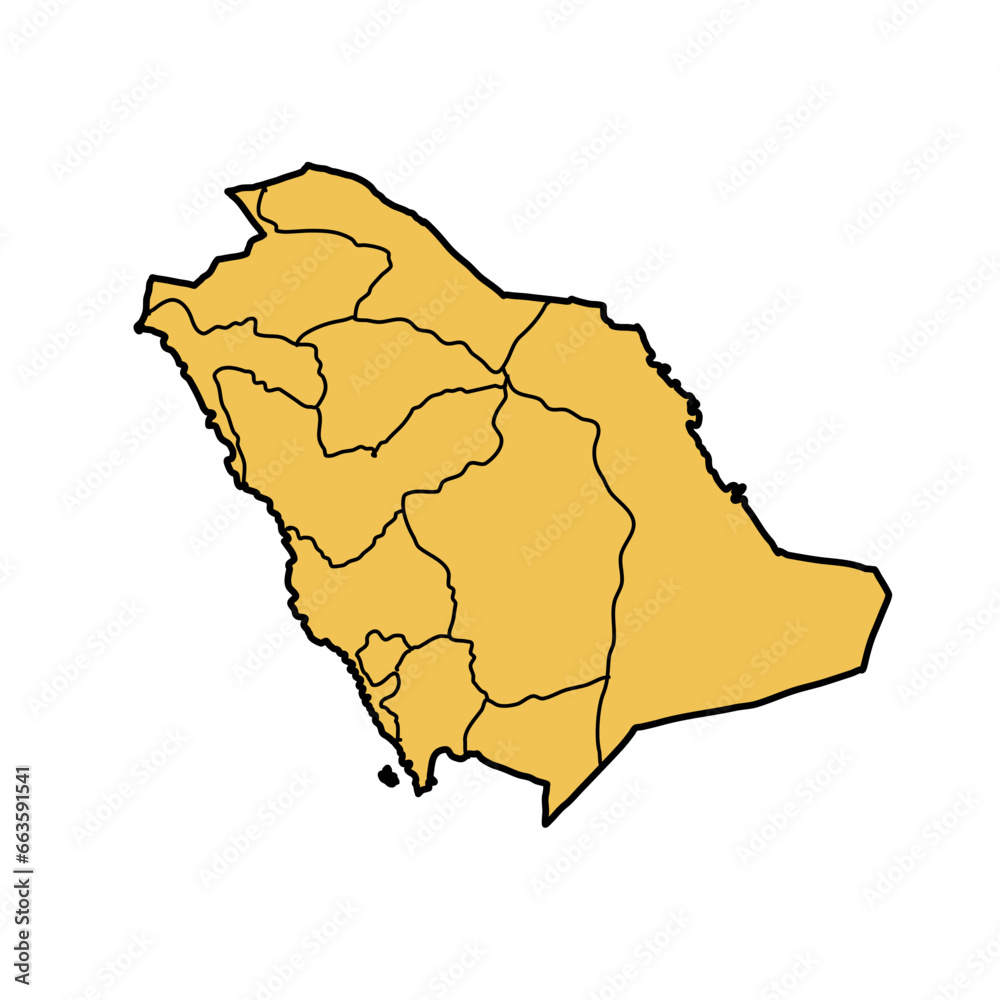 Saudi Geography Geographical map of Saudi Arabia Stock Vector | Adobe Stock