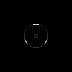Poster - Cyberpunk style circle target. Futuristic GUI circle target, tech aim, sight, HUD reticle, cyberpunk aesthetics, futuristic military interface. Cyber style design element.