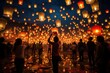 Lantern festival in Taiwan, wishes glowing and rising into the night