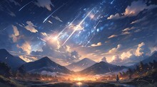 ［AI生成画像］雪山、夜空7