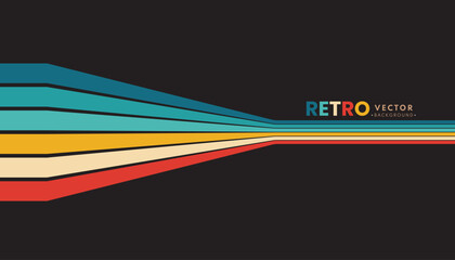 Wall Mural - abstract minimalist retro background with color stripe elements. retro background lines 70s. vector 