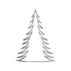 Wall Mural - Silver Christmas Tree Outline