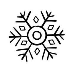 Wall Mural - Snowflake Doodle Illustration Set