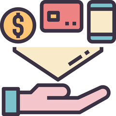 Sticker - payment outline style icon