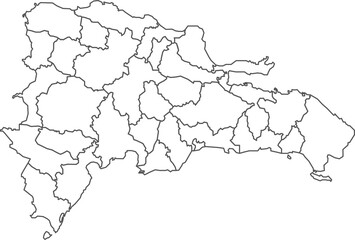 Map of Dominican Republic with detailed country map, line map.