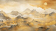 © Thoughts - Gold ink painting Landscape painting