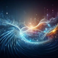 Wall Mural - A shimmering wave of light and color, shiny wave background,