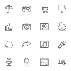 Aufkleber - user interface line icons set