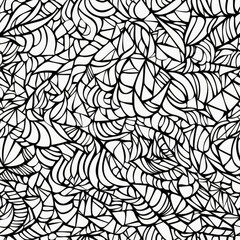 Wall Mural - Zentangle doodle abstract black and white repeat pattern