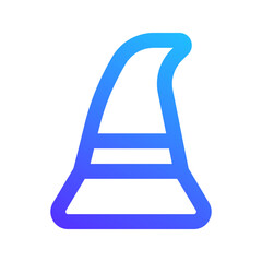 Sticker - witch hat gradient line icon