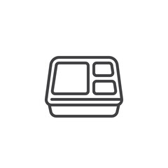 Poster - Food serving tray line icon