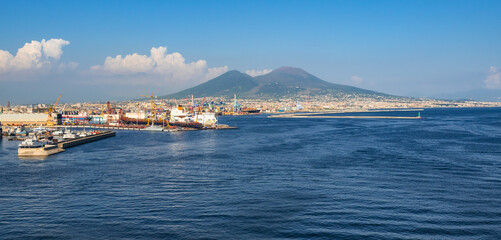 Wall Mural - Port of Naples, Italy. Panoramic view.