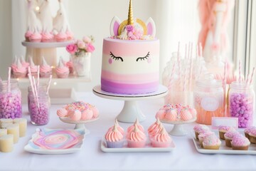 Wall Mural - Colorful pony cakes for birthday parties