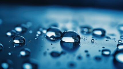 Poster - Beautiful large transparent water drops or rain water wallpaper background 