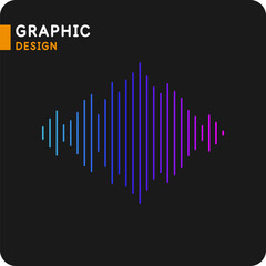Wall Mural - vector illustration of a musical wave in the form of an equalizer. drawing of a sound wave. an eleme