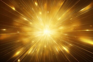 Poster - Vibrant burst of energetic light in an abstract space. Shiny glitter explosion. Celebration of gold and color. Starry fireworks. Festive illustration