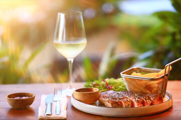 Wall Mural - table setting in the restaurant for the cafe interior menu